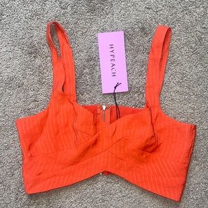 Hypeach size small, orange, tank top style crop top
